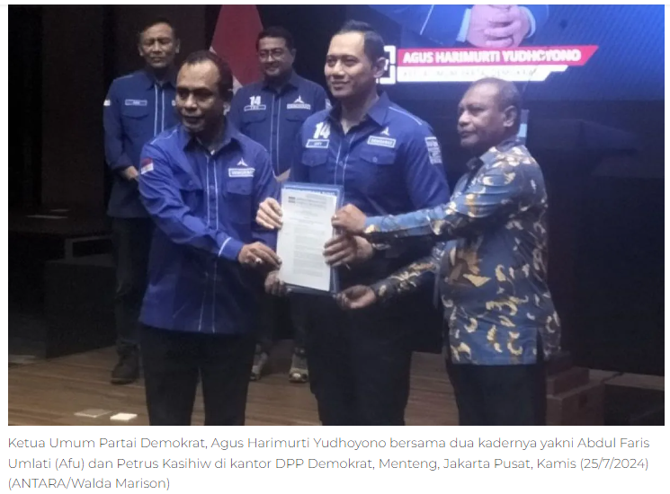 Pilkada Papua Barat Daya 2024, Demokrat usung Abdul Faris Umlati (Afu) dan Petrus Kasihiw