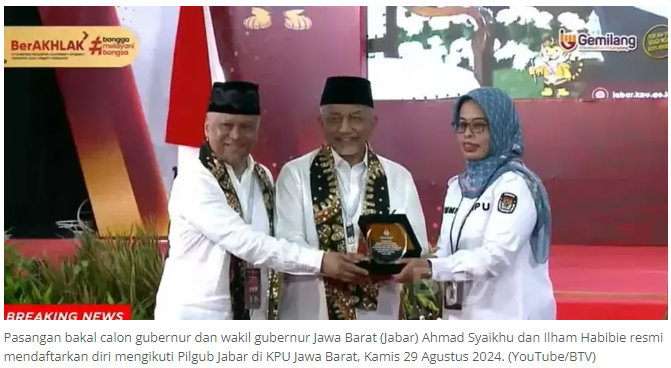 Ahmad Syaikhu-Ilham Habibie Resmi Daftar Pilgub Jabar