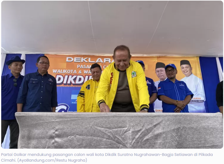 Golkar Cimahi Putuskan Dukung Pasangan Dikdik-Bagja, Ancam Pecat Kader jika Berkhianat Dukung Calon Lain