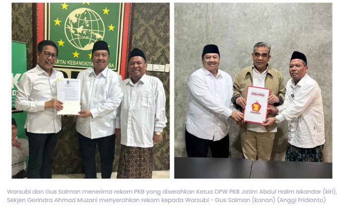 Rekom Gerindra dan PKB Turun, Warsubi Positif Gandeng Gus Salman di Pilbup Jombang 2024