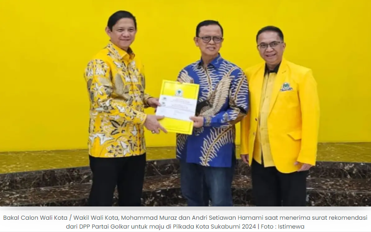 Muraz-Andri Terima Rekomendasi Golkar untuk Pilwalkot Sukabumi, Hasen: Optimis Meski Minimalis