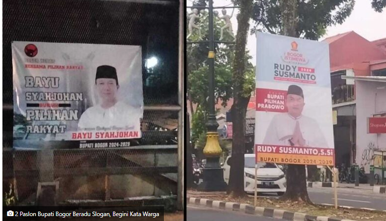 2 Paslon Bupati Bogor Beradu Slogan, Begini Kata Warga