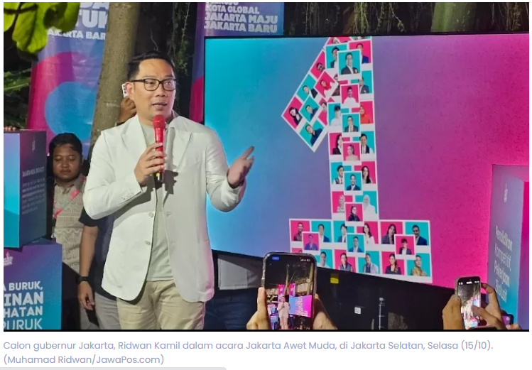 Survei PPI: Ridwan Kamil-Suswono 47,8%, Pramono-Rano 38%, Dharma-Kun 4,3%